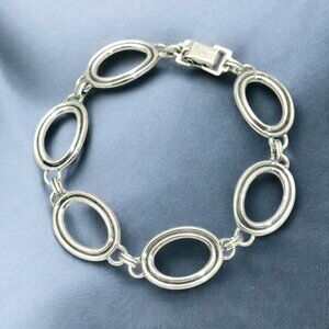 Vintage W.E. Richards Sterling Silver Link Bracelet - 7.25" - Signed